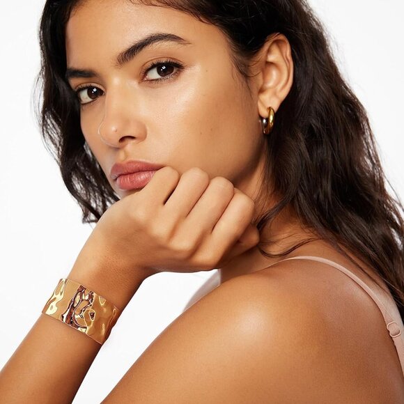 Gold Bangle Bracelet For Women Boho Cuff Bracelet Silver Bangle Bracelet Back To - Picture 3 of 6